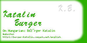 katalin burger business card